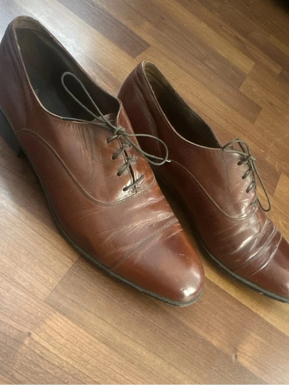 VTG Florsheim Brown Leather Cap Toe Oxford Dress Shoes Lace-Up Men's US 10 C